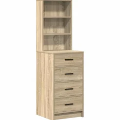 vidaXL Mesa de tocador Marrón 78.5 x 41 x 135 cm Madera contrachapada Roble Sonoma Best