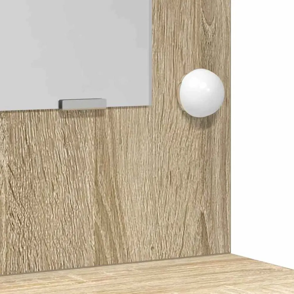 vidaXL Mesa de tocador Marrón 78.5 x 41 x 135 cm Madera contrachapada Roble Sonoma Best