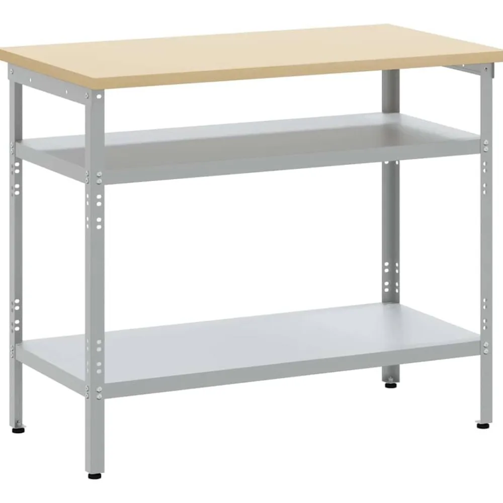 vidaXL Mesa de Trabajo con estante Gris 100 x 55 x 85 cm Sale