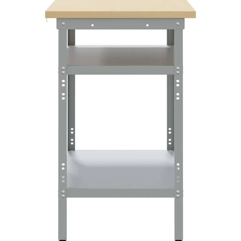 vidaXL Mesa de Trabajo con estante Gris 100 x 55 x 85 cm Sale