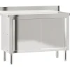 vidaXL Restauración-Mesa de trabajo de cocina puertas correderas acero inoxidable
