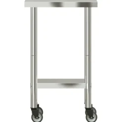 vidaXL Mesa de trabajo de cocina con ruedas acero inox 55x30x85 cm Clearance