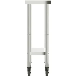 vidaXL Mesa de trabajo de cocina con ruedas acero inox 55x30x85 cm Clearance