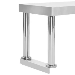 vidaXL Restauración-Mesa de trabajo de cocina con estante acero inox 120x60x120cm