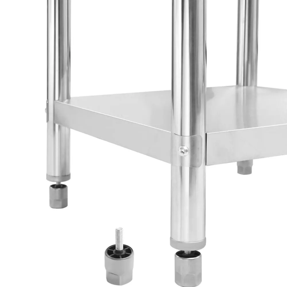 vidaXL Mesa de trabajo de cocina con estante acero inox 120x60x150 cm Outlet