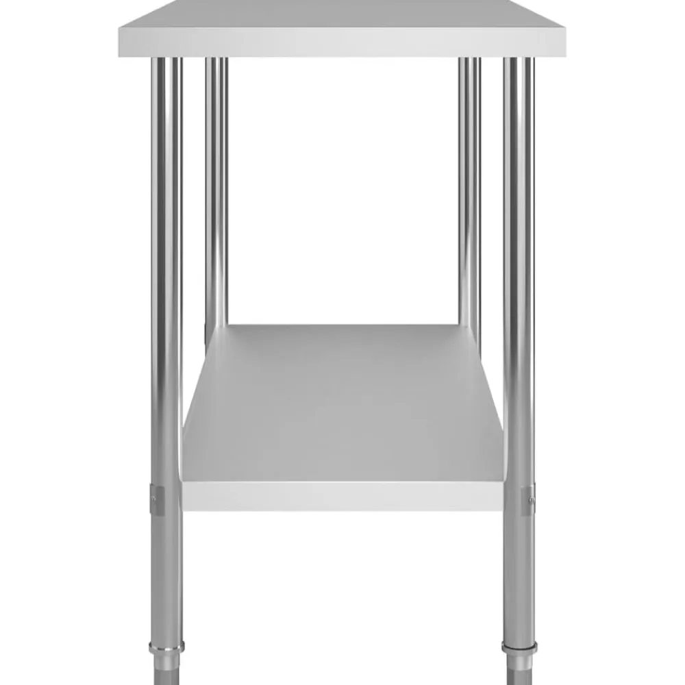 vidaXL Mesa de trabajo de cocina con estante acero inox 120x60x150 cm Outlet