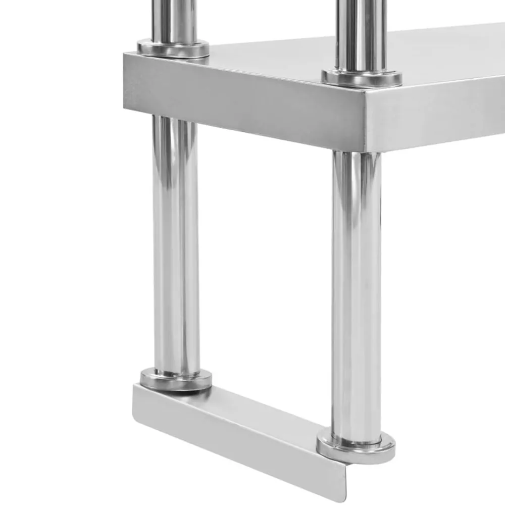 vidaXL Mesa de trabajo de cocina con estante acero inox 120x60x150 cm Discount