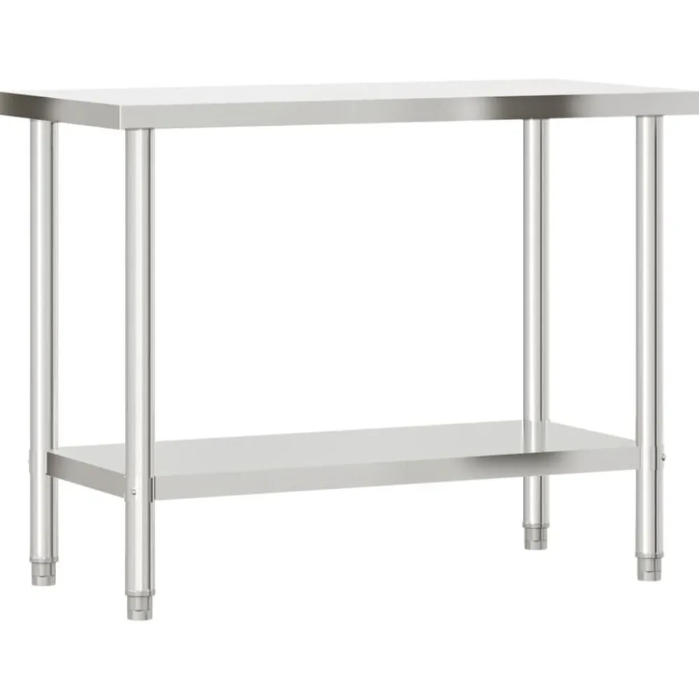 vidaXL Mesa de trabajo de cocina acero inoxidable 110x55x85 cm Clearance