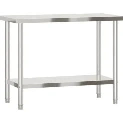 vidaXL Mesa de trabajo de cocina acero inoxidable 110x55x85 cm Clearance
