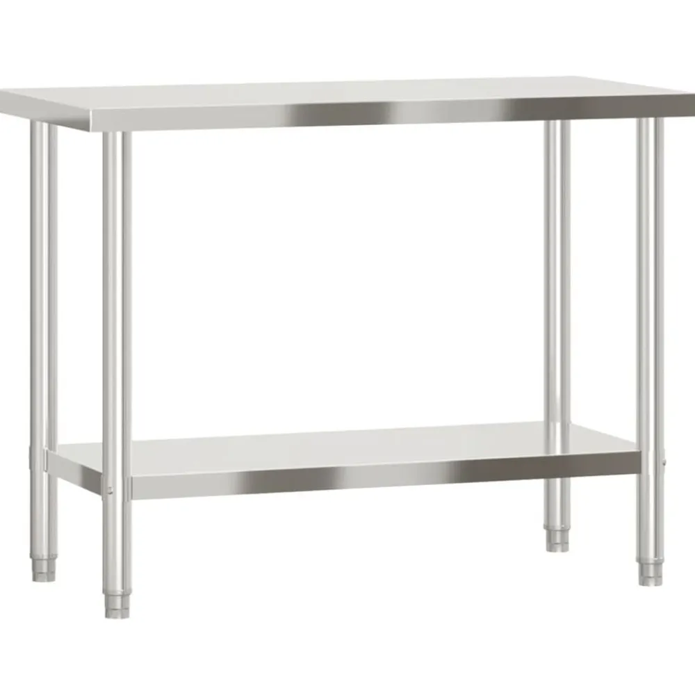 vidaXL Mesa de trabajo de cocina acero inoxidable 110x55x85 cm Clearance
