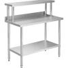 vidaXL Restauración-Mesa de trabajo de cocina con estante acero inox 120x60x120 cm
