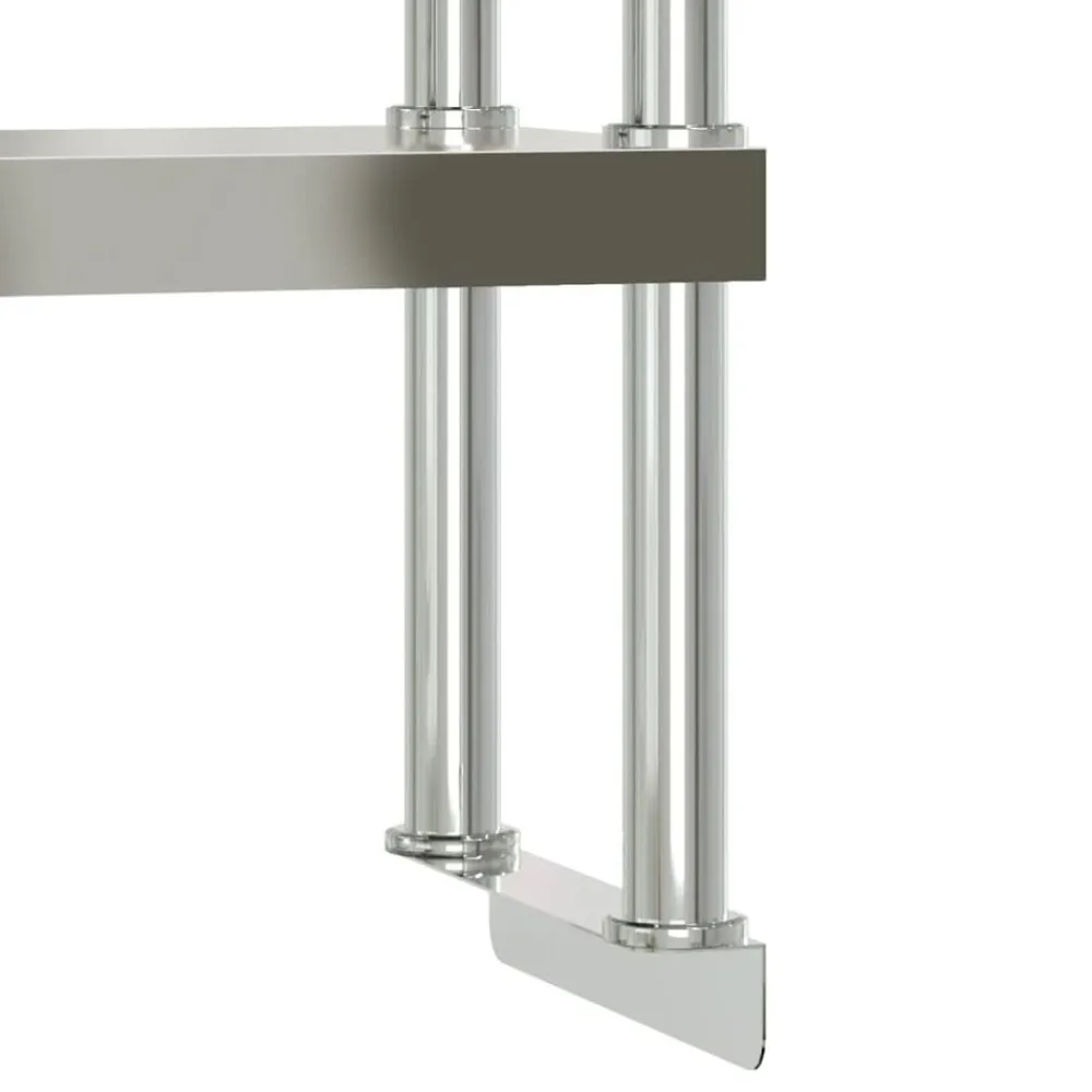 vidaXL Mesa de trabajo para cocina con estante acero inox 110x30x150cm New