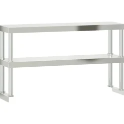 vidaXL Mesa de trabajo para cocina con estante acero inox 110x30x150cm Hot