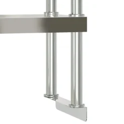 vidaXL Mesa de trabajo para cocina con estante acero inox 110x30x150cm Hot