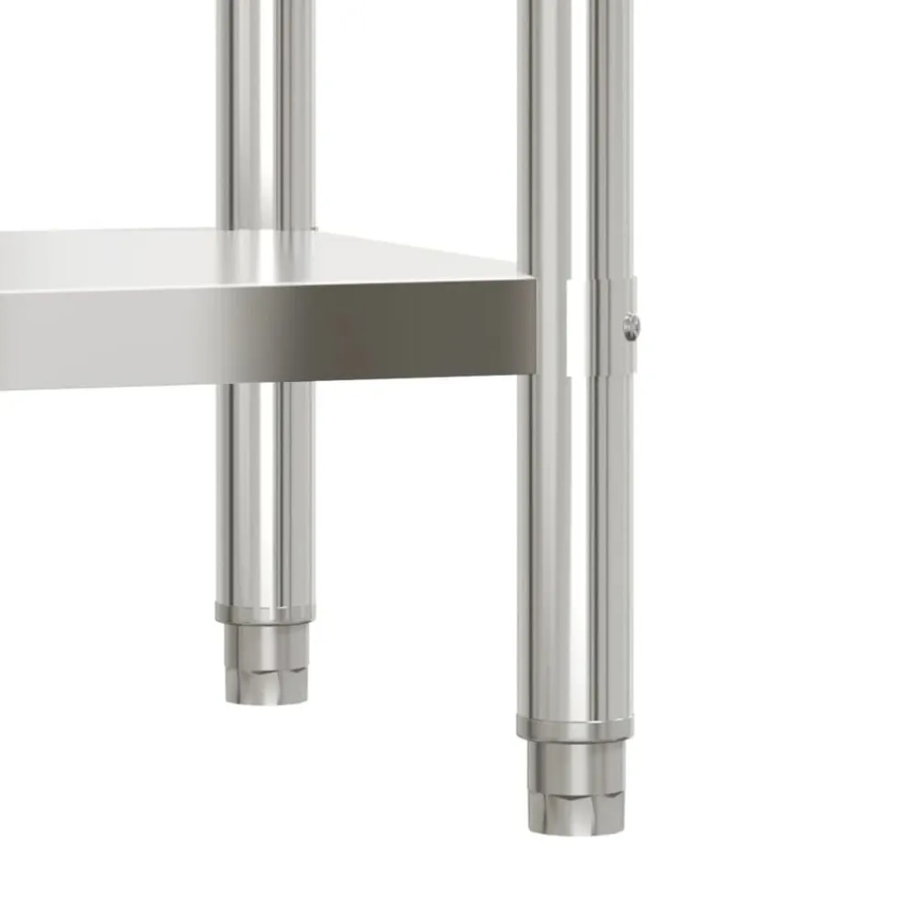 vidaXL Mesa de trabajo para cocina con estante acero inox 110x55x150cm