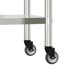 vidaXL Restauración-Mesa de trabajo para cocina con estante acero inox 110x55x150cm