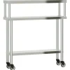 vidaXL Mesa de trabajo para cocina con estante acero inox 110x30x120cm Clearance