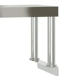 vidaXL Mesa de trabajo para cocina con estante acero inox 110x30x120cm Clearance