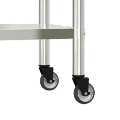 vidaXL Mesa de trabajo para cocina con estante acero inox 110x30x120cm Clearance
