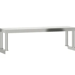 vidaXL Mesa de trabajo para cocina con estante acero inox 110x55x120cm Online