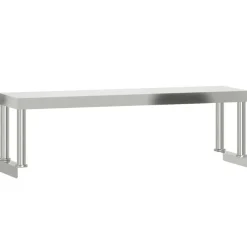 vidaXL Restauración-Mesa de trabajo para cocina con estante acero inox 110x55x120cm