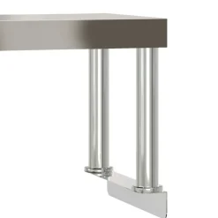 vidaXL Restauración-Mesa de trabajo para cocina con estante acero inox 110x55x120cm