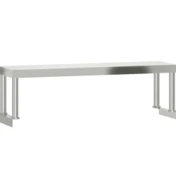 vidaXL Restauración-Mesa de trabajo para cocina con estante acero inox 110x55x120cm
