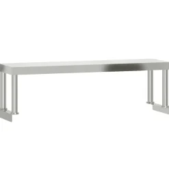 vidaXL Mesa de trabajo para cocina con estante acero inox 110x55x120cm Sale