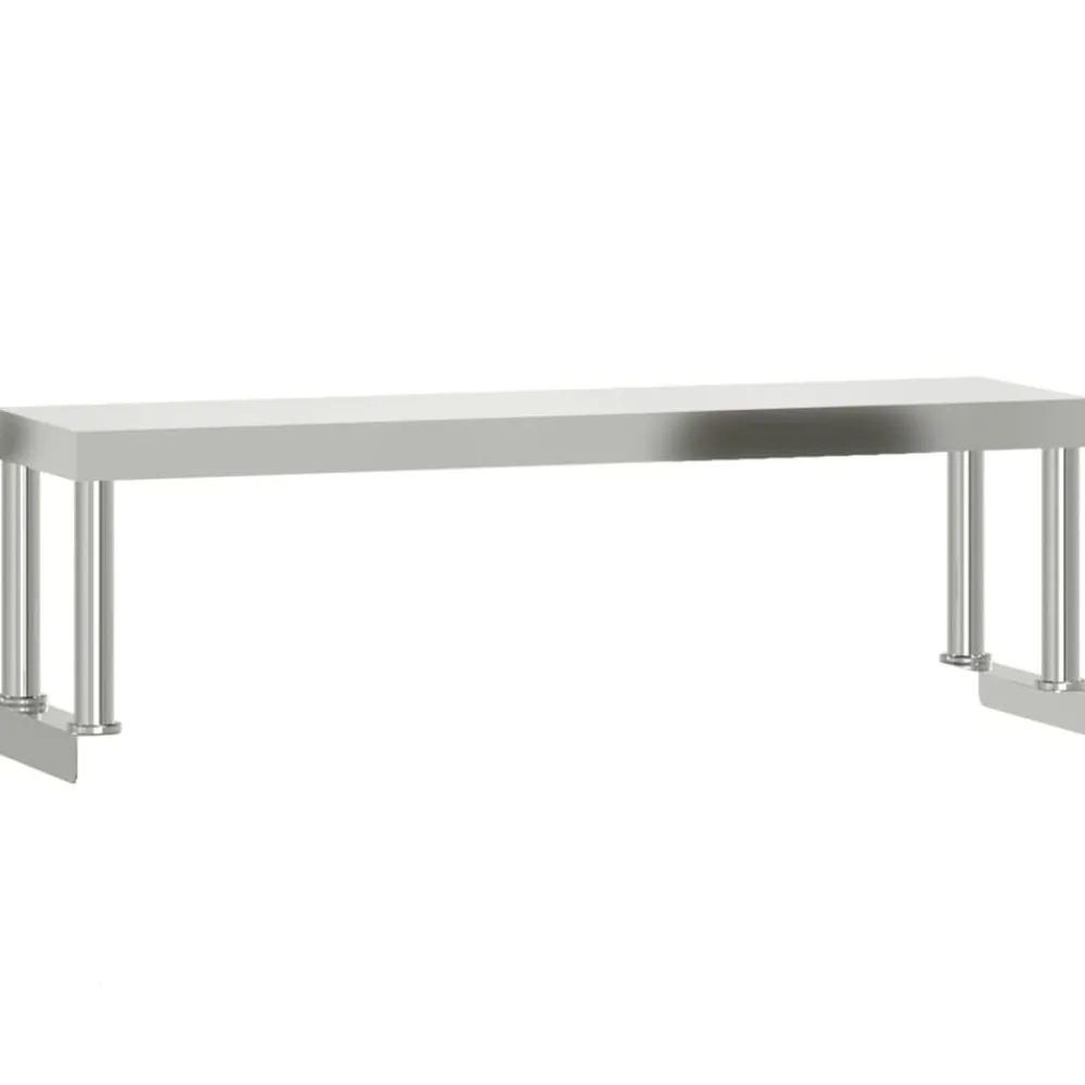 vidaXL Mesa de trabajo para cocina con estante acero inox 110x55x120cm Sale