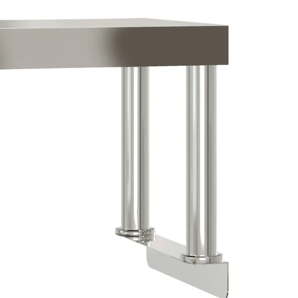 vidaXL Mesa de trabajo para cocina con estante acero inox 110x55x120cm Sale