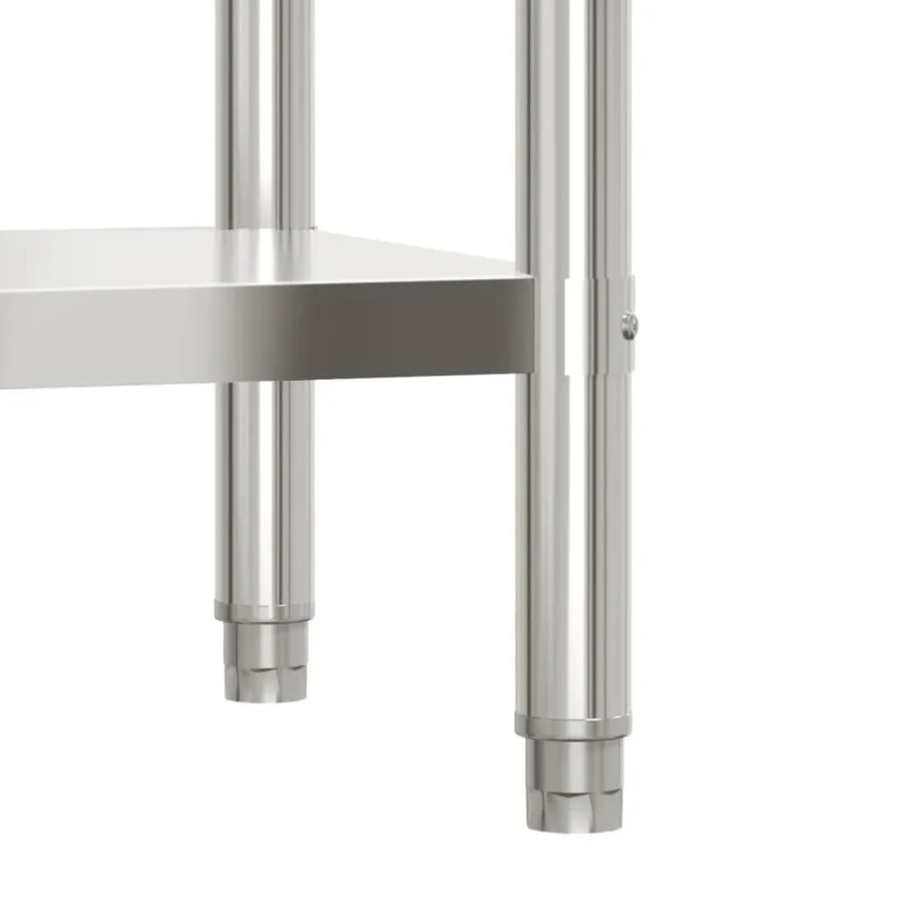 vidaXL Mesa de trabajo para cocina con estante acero inox 110x55x120cm Sale