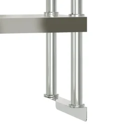 vidaXL Restauración-Mesa de trabajo para cocina con estante acero inox 110x55x150cm