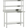 vidaXL Restauración-Mesa de trabajo para cocina con estante acero inox 110x55x150cm