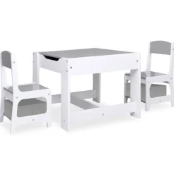 Niños vidaXL Mobiliario Para Bebés Y Niños Pequeños-Mesa infantil con 2 sillas MDF