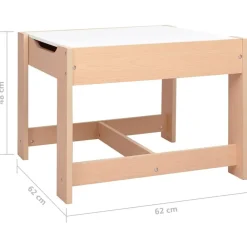 vidaXL Mesa infantil con 2 sillas MDF Marrón New