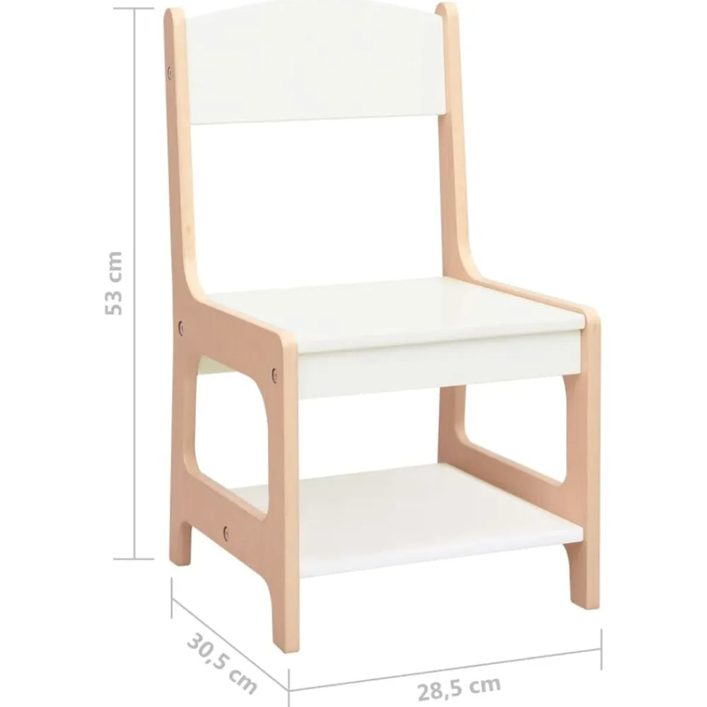 vidaXL Mesa infantil con 2 sillas MDF Marrón New