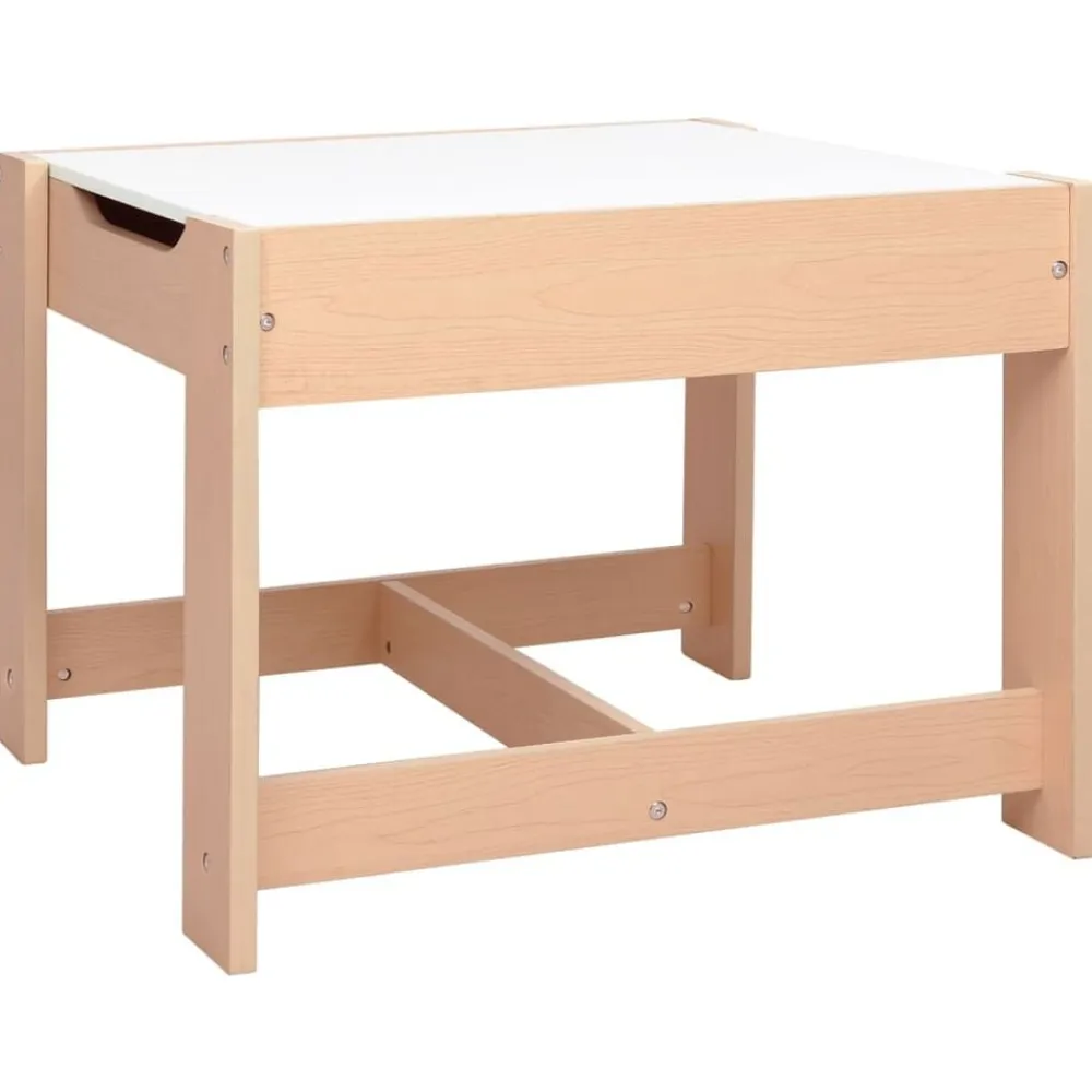 vidaXL Mesa infantil con 2 sillas MDF Marrón New