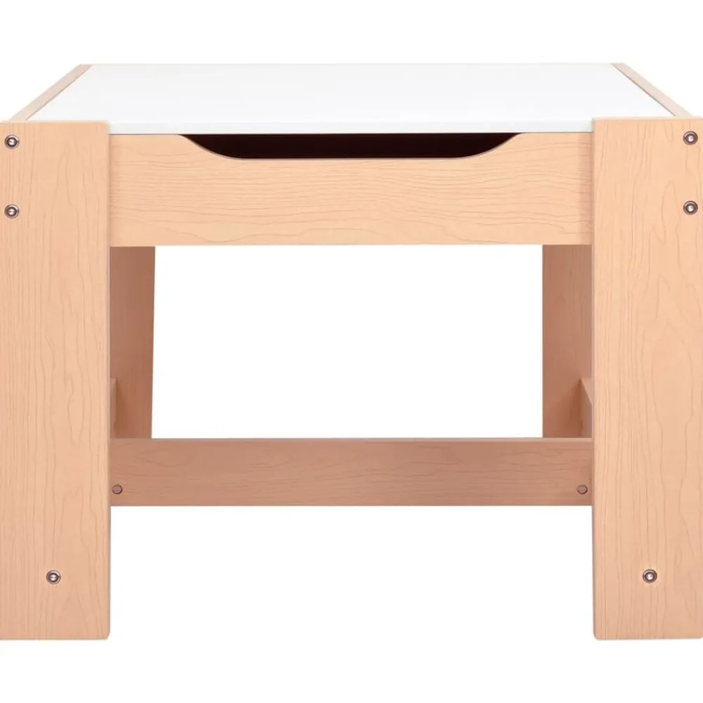vidaXL Mesa infantil con 2 sillas MDF Marrón New