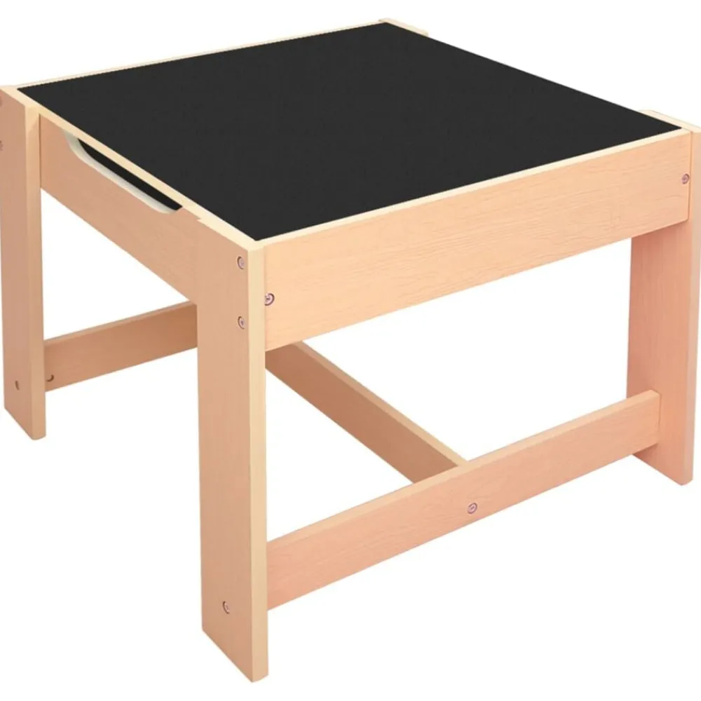 vidaXL Mesa infantil con 2 sillas MDF Marrón New