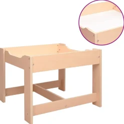 vidaXL Mesa infantil con 2 sillas MDF Marrón New