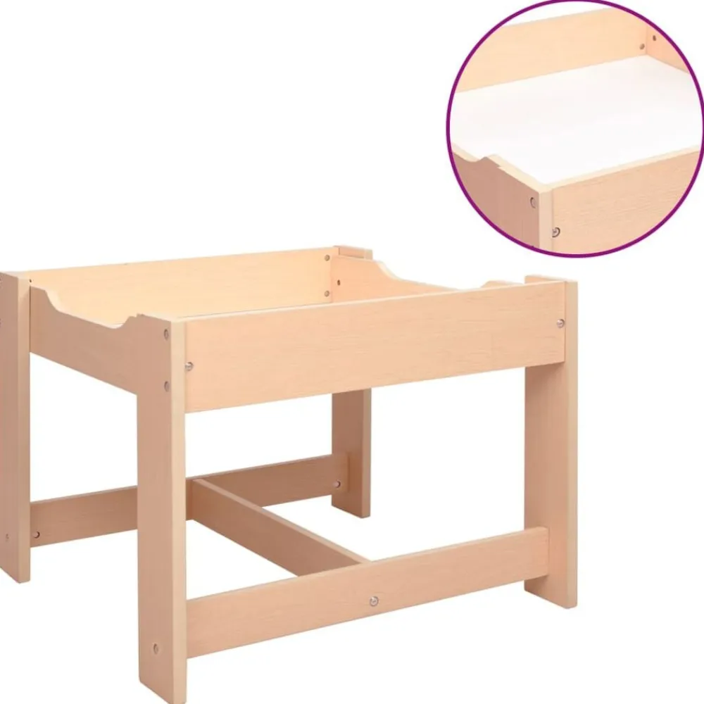 vidaXL Mesa infantil con 2 sillas MDF Marrón New