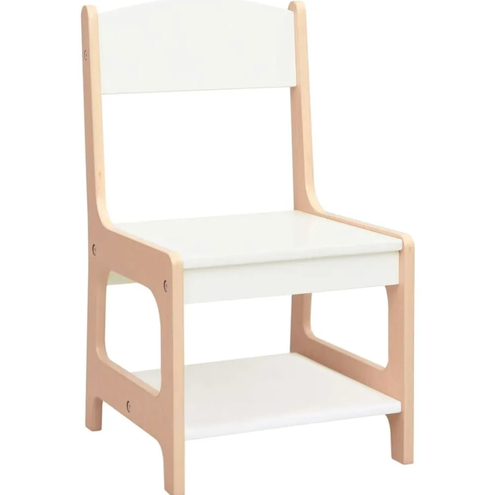 vidaXL Mesa infantil con 2 sillas MDF Marrón New