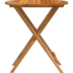 vidaXL Mesa jardín plegable madera maciza de eucalipto Ø60x75 cm Sale