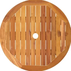 vidaXL Mesa jardín plegable madera maciza de eucalipto Ø60x75 cm Sale