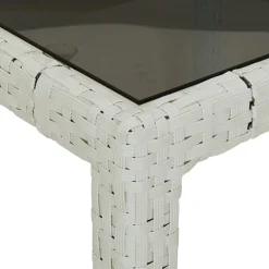 vidaXL Muebles De Jardín-Mesa jardín vidrio templado ratán sintético 90x90x75 cm