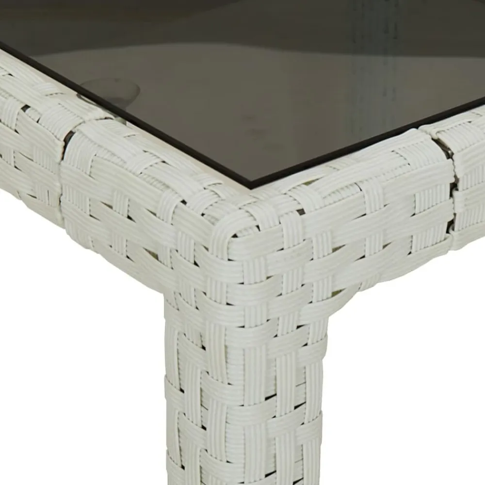 vidaXL Muebles De Jardín-Mesa jardín vidrio templado ratán sintético 90x90x75 cm