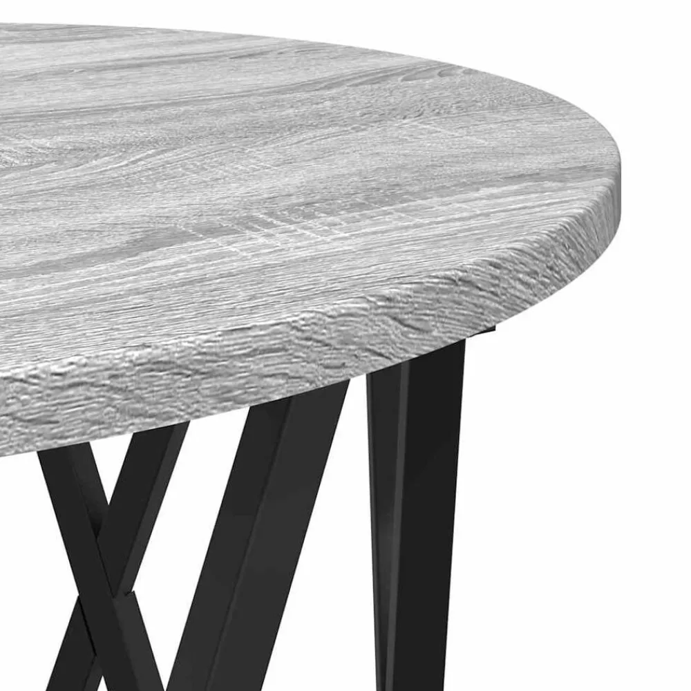 vidaXL Mesa lateral 2 pcs Madera Ingenierizada y Acero Gris sonoma New