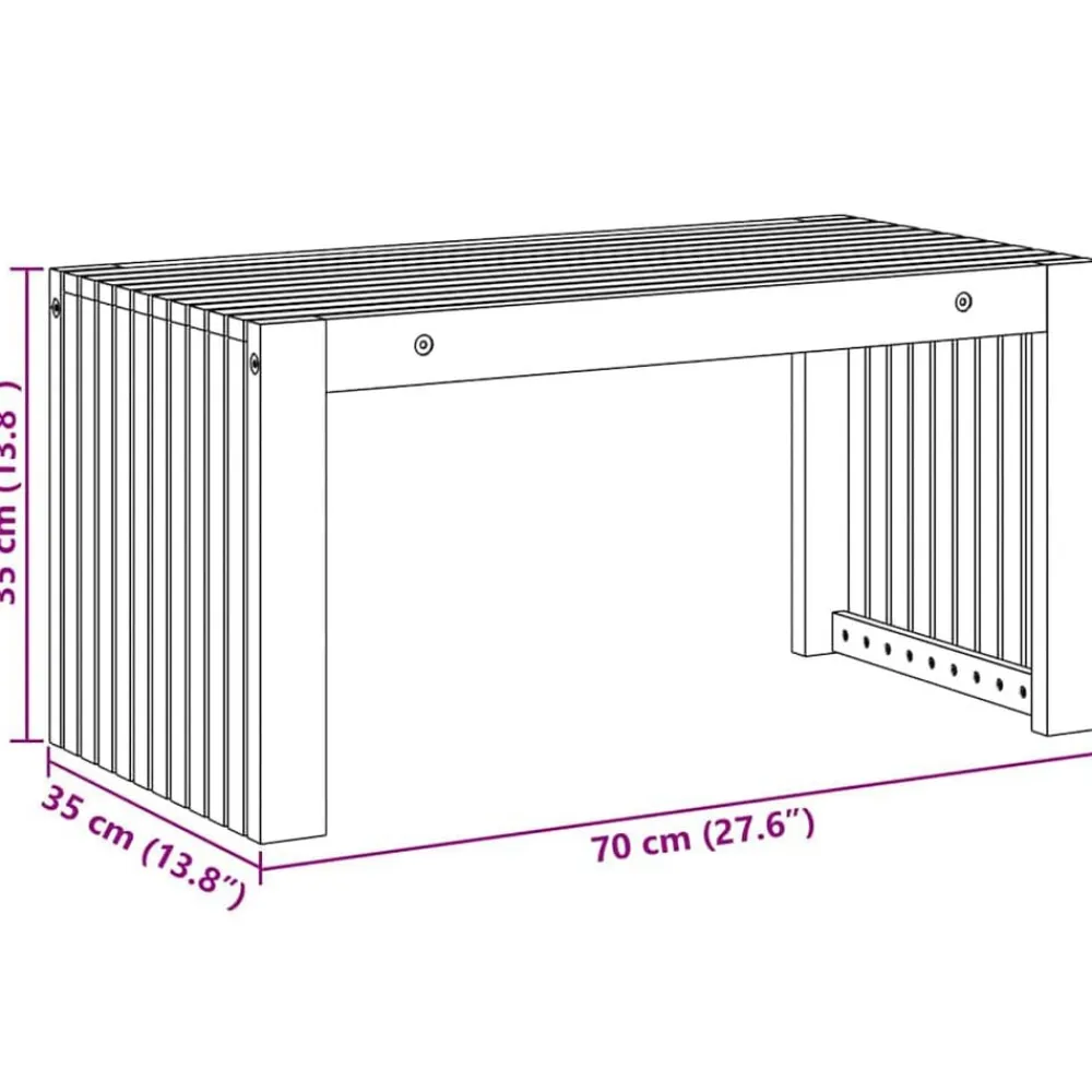 vidaXL Mesa lateral Aceite Natural 70 x 35 x 35 cm