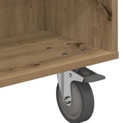 vidaXL Mesas-Mesa Lateral con Ruedas Roble artesanal 90 x 50 x 30 cm