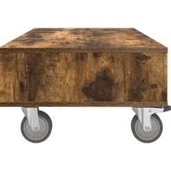 vidaXL Mesa Lateral con Ruedas 90 x 50 x 30 cm Roble ahumado Outlet
